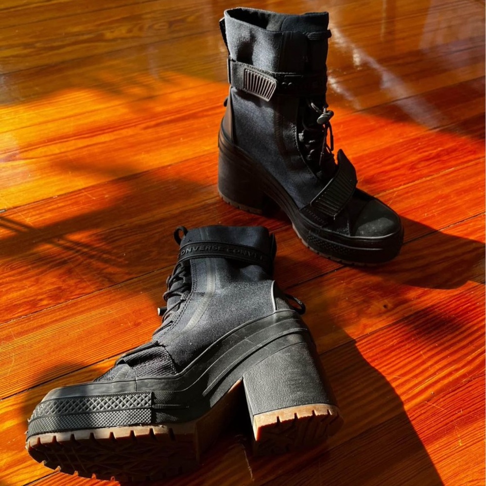 Converse black heeled boots (6 US women’s)